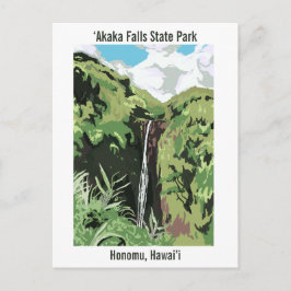 Akaka Falls Hawaii Waterfall Tropical Landscape Postkarte