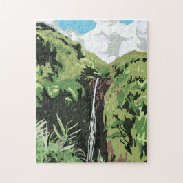 Akaka Falls Hawaii Waterfall Tropical Landscape Puzzle