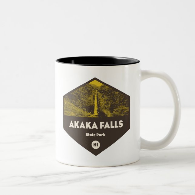 Akaka Falls Staat Park Hawaii Zweifarbige Tasse (Rechts)
