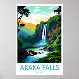 Akaka Falls State Park Vintage-Reiseplakat Ski Poster