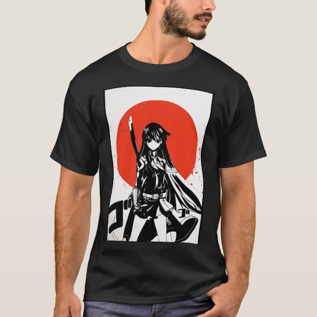 Akame Ga Kill T Shirt Akame Manga Zeichnete Red Su (Vorderseite)