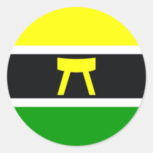 Akan-Volksflagge Ghana kwa Elfenbeinküste Runder Aufkleber