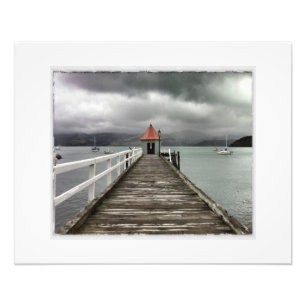 Akaroa Jetty Fotodruck