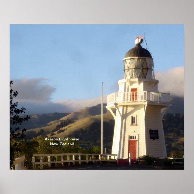 Akaroa Leuchtturm Poster (Vorne)