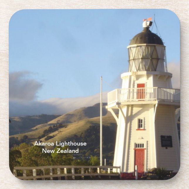 Akaroa Lighthouse, Neuseeland Getränkeuntersetzer (Vorderseite)