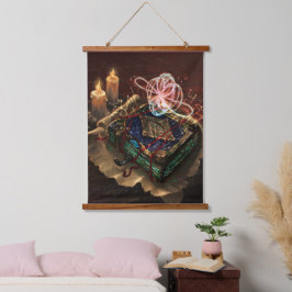 Akasha Codex - mystische esoterische Fantasy-Kunst Wandteppich Mit Holzrahmen