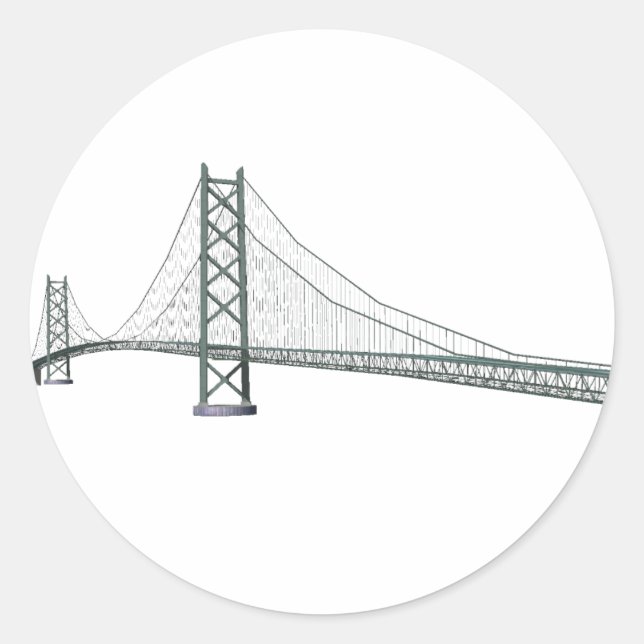 Akashi Kaikyo Hängebrücke: Perlbrücke Runder Aufkleber (Vorderseite)