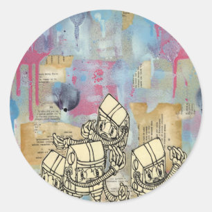 Akayo Robots Runder Aufkleber