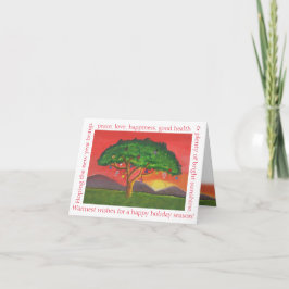 Akazien-Weihnachtssonnenuntergang Feiertagskarte