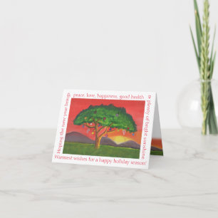 Akazien-Weihnachtssonnenuntergang Feiertagskarte