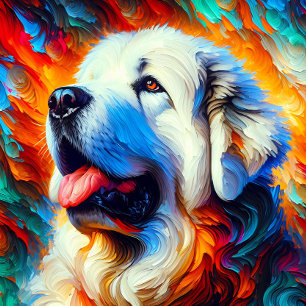 Akbash Hund Acryl Druck Bunt Lebendig Puzzle