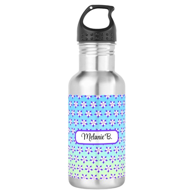Akelei-Blumen Edelstahlflasche (Vorderseite)