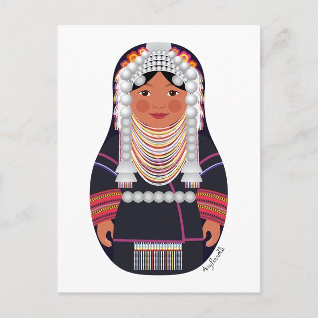 Akha of Thailand Matryoshka Postcard Postkarte (Vorderseite)