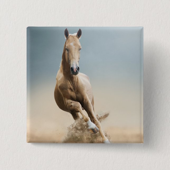 Akhal-Teke-Pferd Button (Vorderseite)