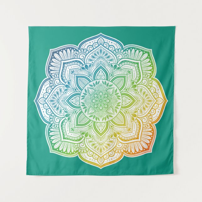 Aki Mandala Tapestry Wandteppich (Vorderseite)