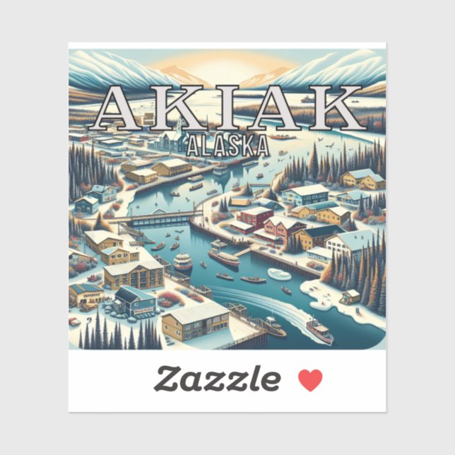 Akiak Alaska 3 Inch Vinyl Sticker (Blatt)