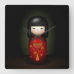 Akiko Quadratische Wanduhr