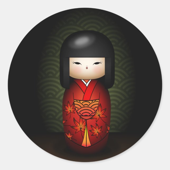 Akiko Runder Aufkleber (Vorderseite)