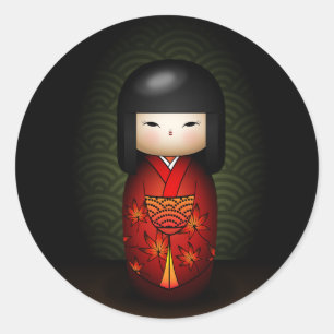 Akiko Runder Aufkleber