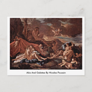 Akis und Galatea von Nicolas Poussin Postkarte