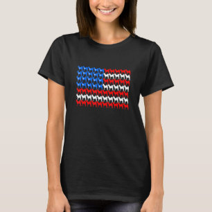 Akita 4. Juli US-amerikanische Flagge Patriotische T-Shirt