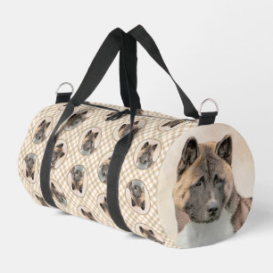 Akita American Japanese Inu Sable Painting Art Duffle Bag