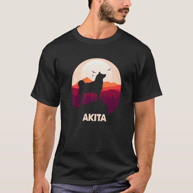 Akita and Moon Halloween  1 T-Shirt (Vorderseite)