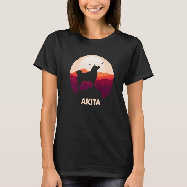 Akita and Moon Halloween  1 T-Shirt (Vorderseite)