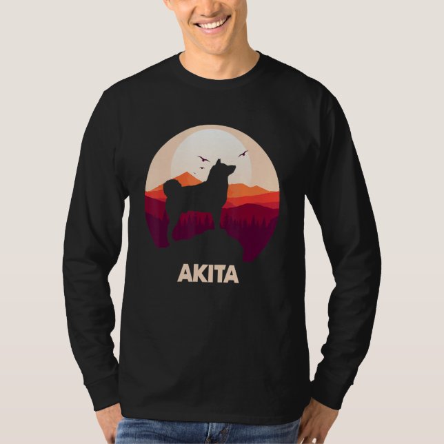 Akita and Moon Halloween 1 T-Shirt (Vorderseite)