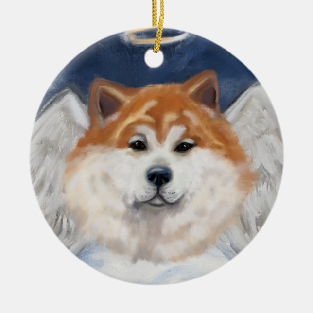 Akita Angel Keramik Ornament (Vorne)