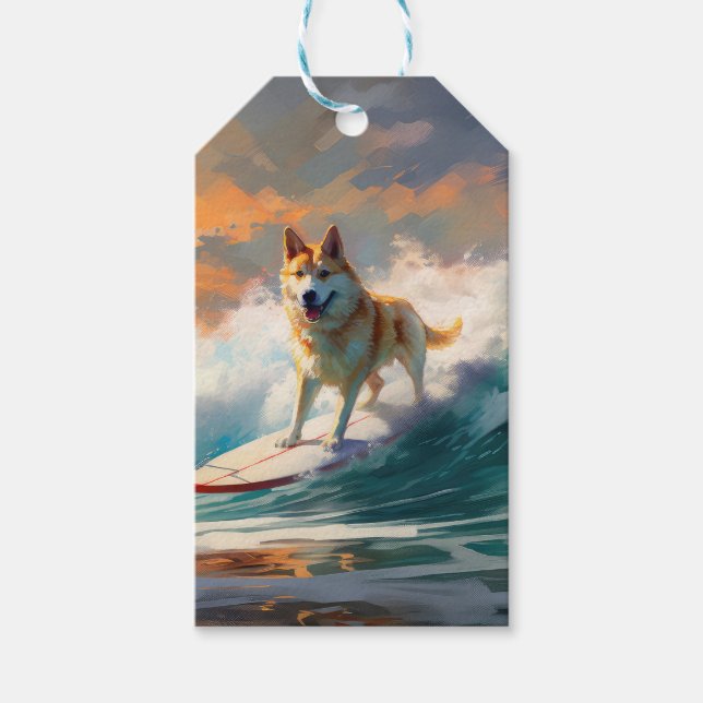 Akita Beach Surfgrafieren Geschenkanhänger (Vorderseite)