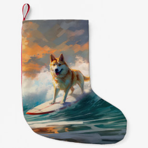 Akita Beach Surfgrafieren Kleiner Weihnachtsstrumpf
