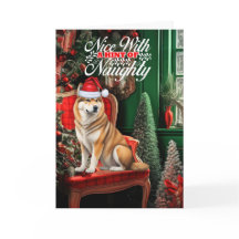 Akita Christmas Dog Naughty oder Nice