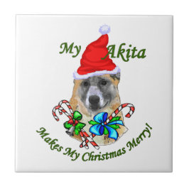 Akita Christmas Fliese