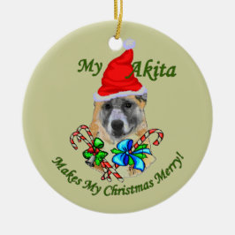 Akita Christmas Keramik Ornament