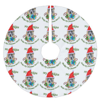 Akita Christmas Merry Polyester Weihnachtsbaumdecke
