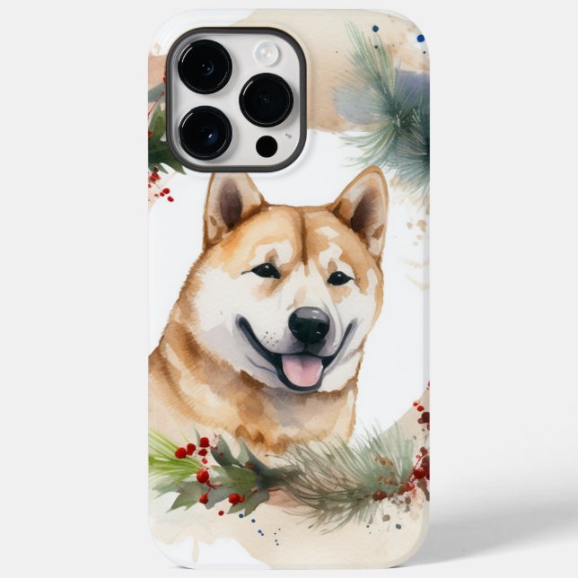 Akita Christmas Wreath Festivals Case-Mate iPhone Hülle (Rückseite)
