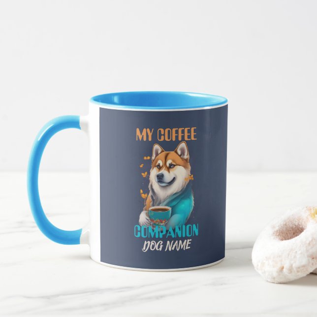 Akita Coffee Companion Funny Akita Eigentümer Tasse (Mit Donut)