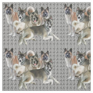 Akita Collage Fabric Stoff