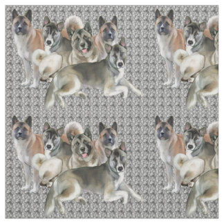 Akita Collage Fabric Stoff