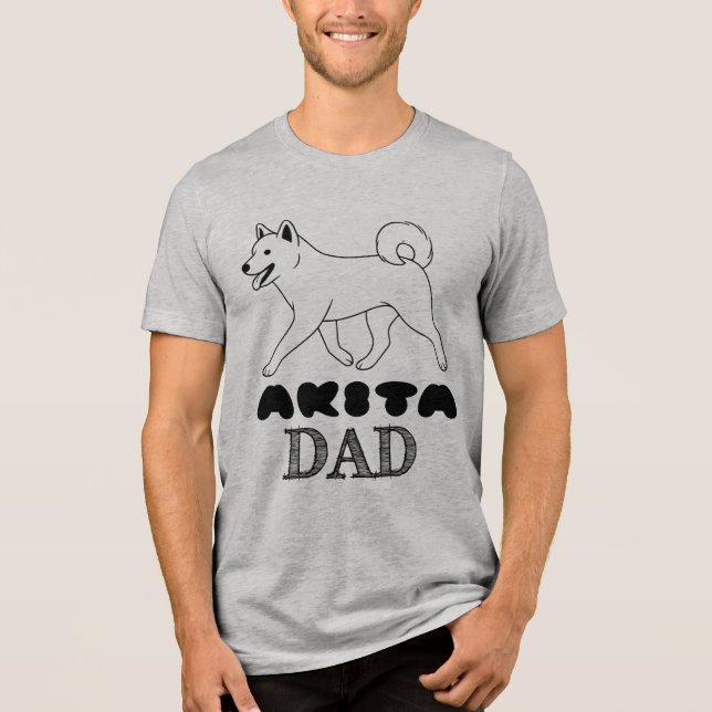  Akita Dad T-Shirt. Tri-Blend Shirt (Vorderseite)