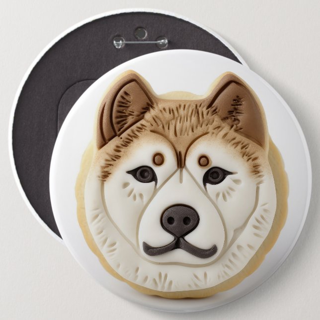 Akita Dog 3D Inspiriert Button (Vorne & Hinten)