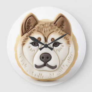 Akita Dog 3D Inspiriert Große Wanduhr