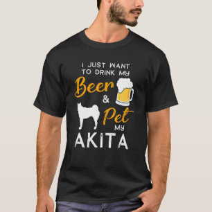 Akita Dog Beer Lover Eigentümer Weihnachten Geburt T-Shirt