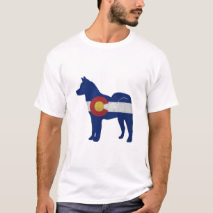 Akita Dog Breed Silhouette Colorado Flag T-Shirt