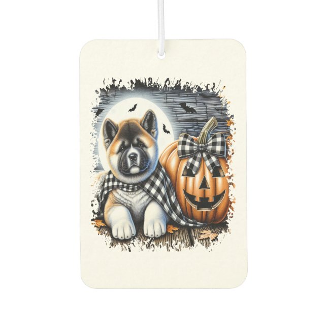 Akita Dog Halloween Square Autolufterfrischer (Vorderseite)