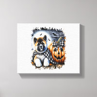 Akita Dog Halloween Square