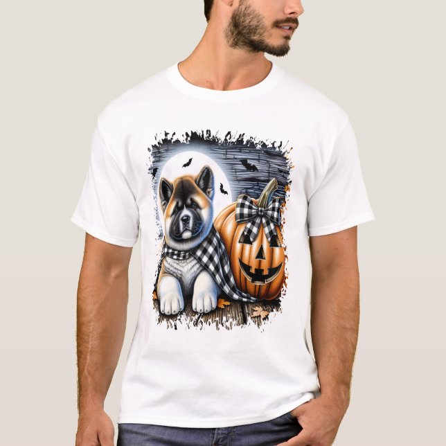 Akita Dog Halloween Square T-Shirt (Vorderseite)