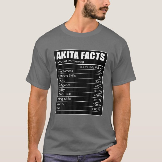 Akita Dog Lover Akita Fakten Akita Dog T-Shirt (Vorderseite)