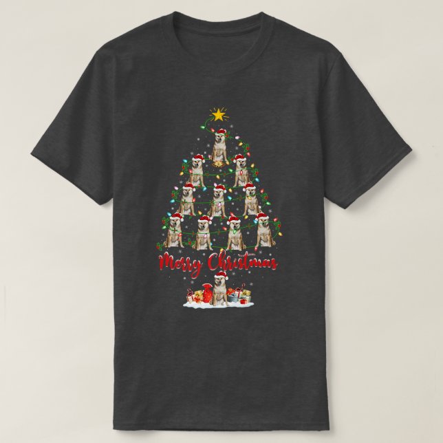 Akita Dog Lover Matching Santa Akita Weihnachts Tr T-Shirt (Design vorne)